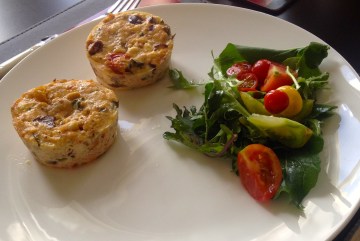 Baked ricotta with Convent salad dressed with apricot vinaigrette
