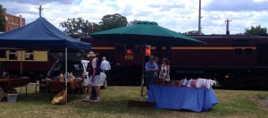 Up close and personal with the train - it pulled up right next to the markets at Kandos Railway Green