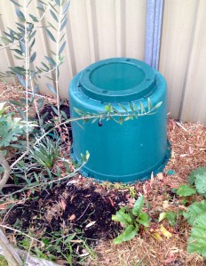 Deconstructed compost bins - situated and movable. A joy to use.